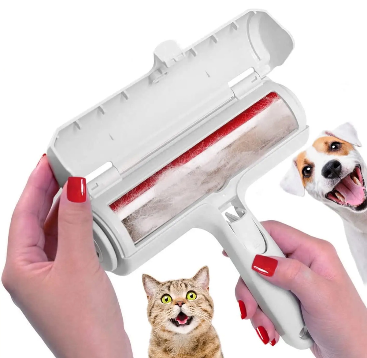 Hair roller lifting fur off fabric